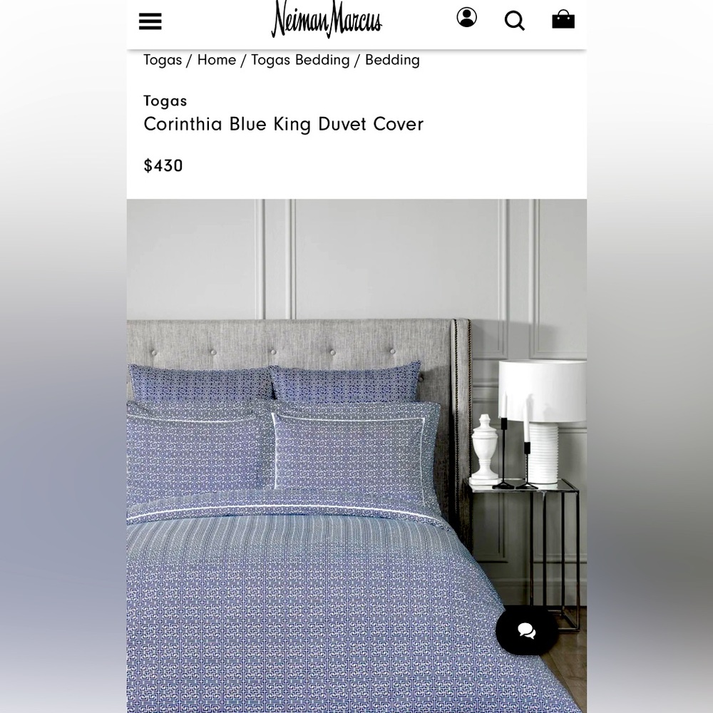 Togas NWOT King duvet cover two king matching shams